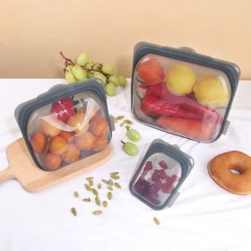 Environmental Protection Silicone Fresh-keeping Bag (Option: Black-4set)